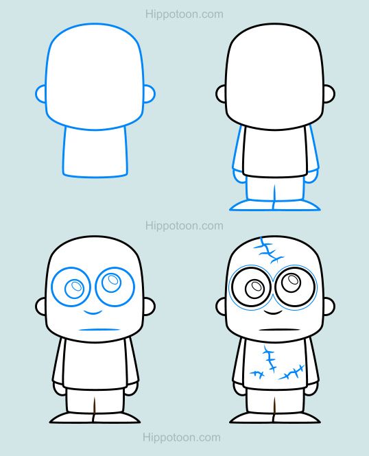 538x665 Simple Drawing Lesson On How To Draw A Zombie. How To Draw