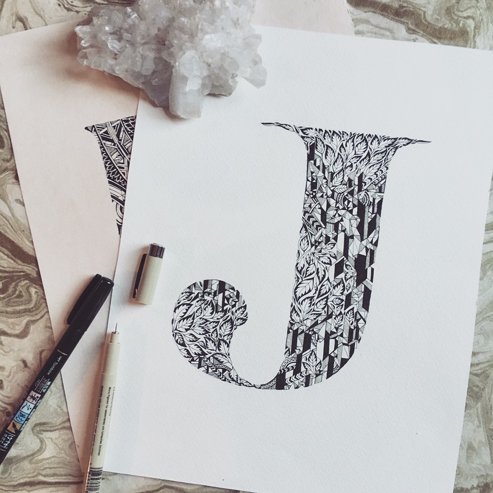 1000x1000 Custom Single Letter Drawing
