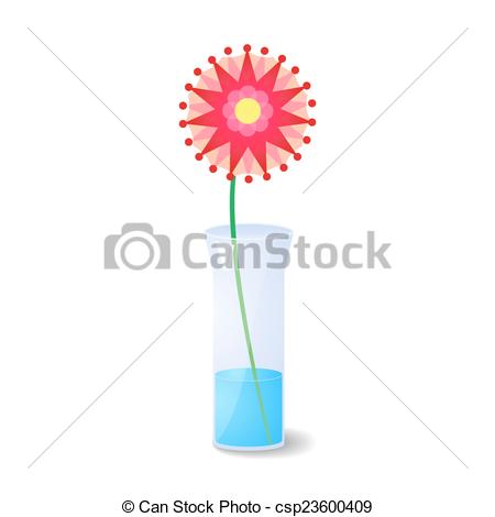 450x470 Single Flower In Vase. Single Pink Flower In Glass Vase