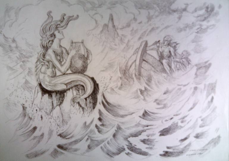 770x542 Saatchi Art The Siren Drawing By Antonio Perez