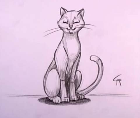 480x402 How To Draw A Cat In Pencil