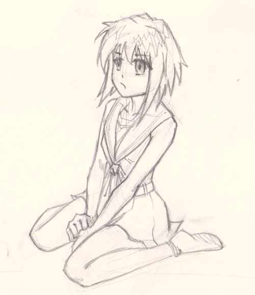 500x580 How To Draw Anime Girl Sitting Pose