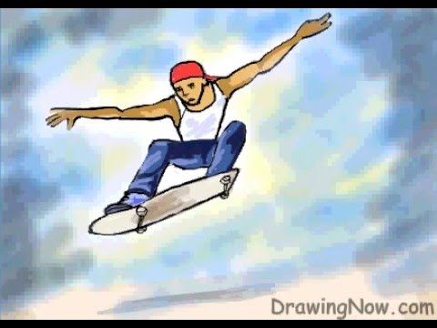 480x360 How To Draw A Skateboarder