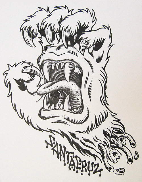 500x638 Jim Phillips Yeti Hand Euro Skateboards.jpg Pixels