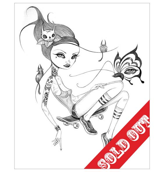 550x590 Skater Girl Drawing Caia Koopman Pop Surrealist
