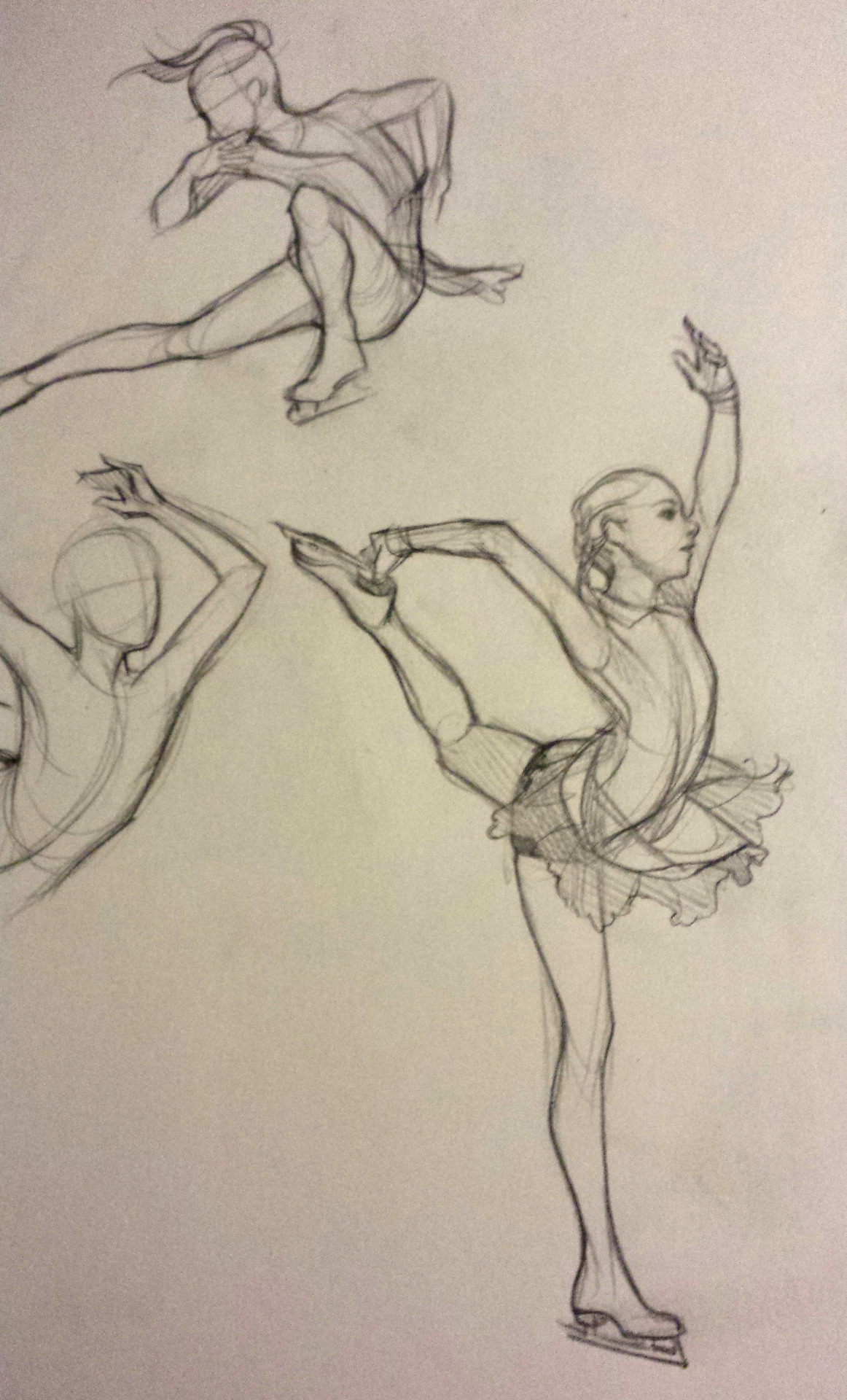 1162x1920 Figure Skater Sketch (Yulia Lipnitskaya) Drawing