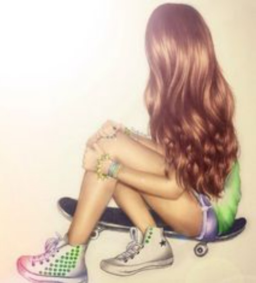 500x553 Skater Drawing Converse Girl Drawings Converse