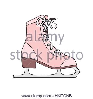 300x320 Ice Skates Line Art Drawing On White Background Stock Vector Art