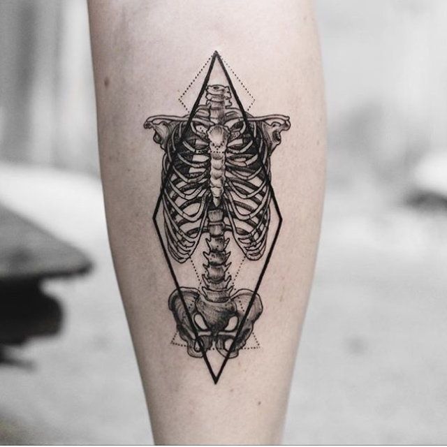 640x640 Anatomical Skeleton Geometric Tattoo By Postyism Black Ink
