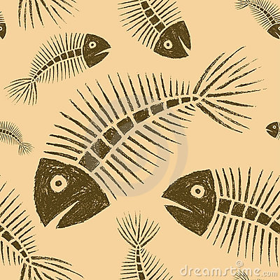 400x400 Skeleton Fish Drawing