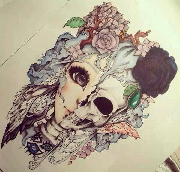 600x572 Half Girl Half Skeleton. I Love This Feminine Yet Gory Peice
