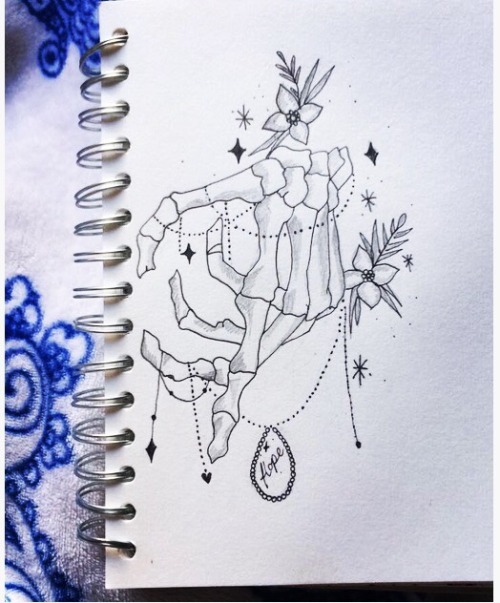 500x603 Skeleton Hand Drawing Tumblr
