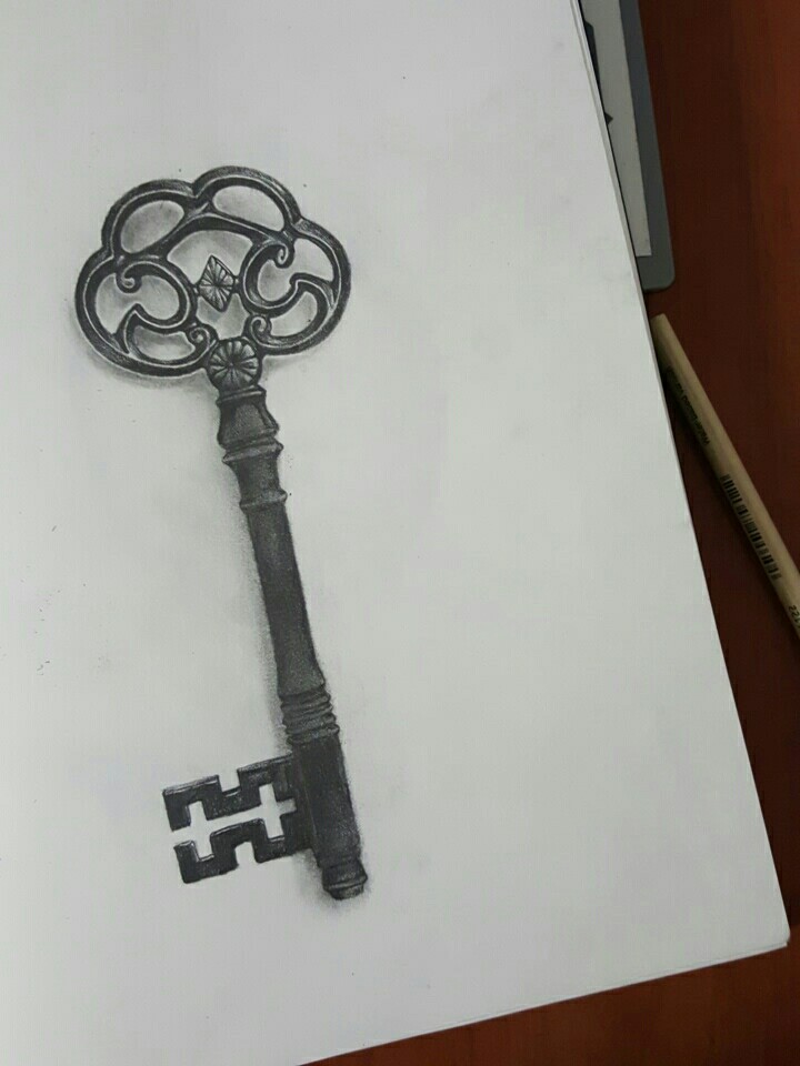 720x960 Old Skeleton Key Drawing Personal Work Tattoo, Key