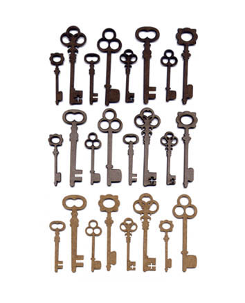 354x438 Retro Art Gallery New Skeleton Key And Crown Cut Outs!