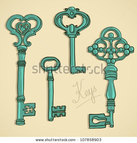 450x470 Green Key Drawings Tattoos Key Drawings, Drawings