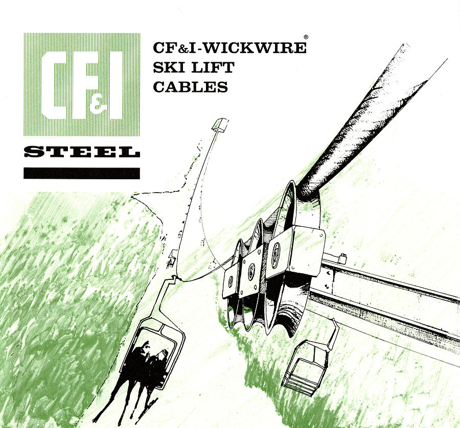 900x838 Colorado Ski Lift Drawing By Colorado Fuel And Iron Photo Department