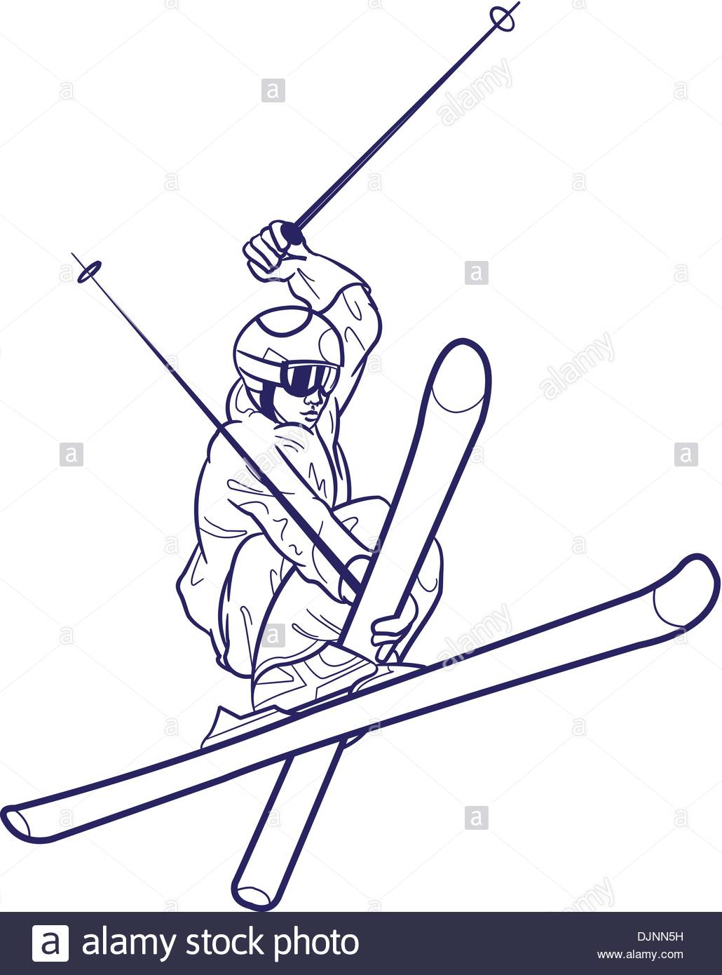 1030x1390 Line Drawing Of Person Skiing Stock Vector Art Amp Illustration