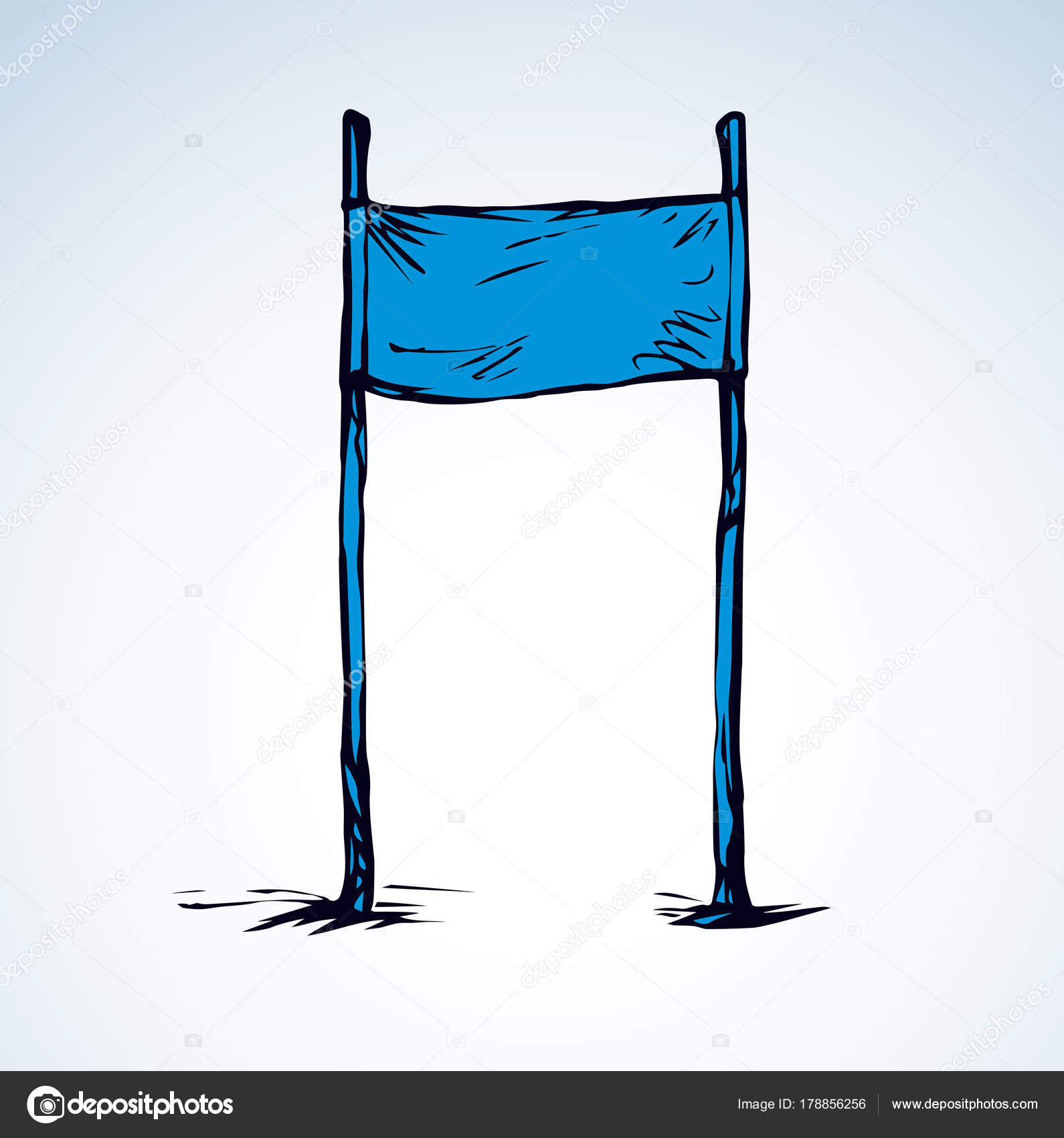 1590x1700 Ski Slalom Gate. Vector Drawing Stock Vector Marinka