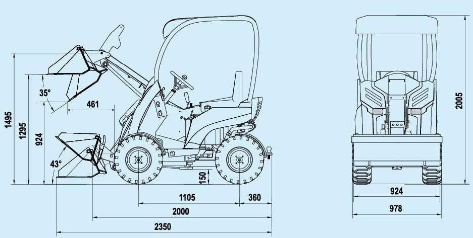937x473 Hy200 Mini Skid Steer Loader 20hp Load 200kgs With Briggsampstratton