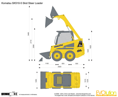 400x327 Komatsu Sk510 5 Skid Steer Loader Vector Drawing