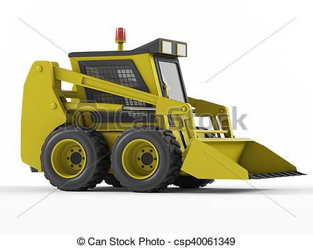 450x357 Skid Steer Isolated On A White Background. 3d Rendering Drawing