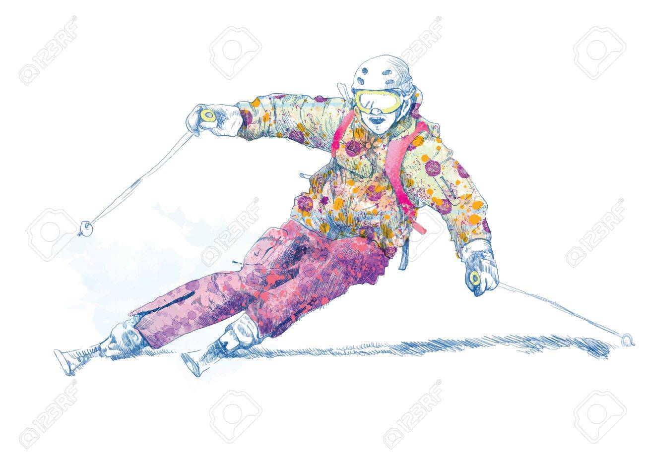 1300x918 Down Hill Skier