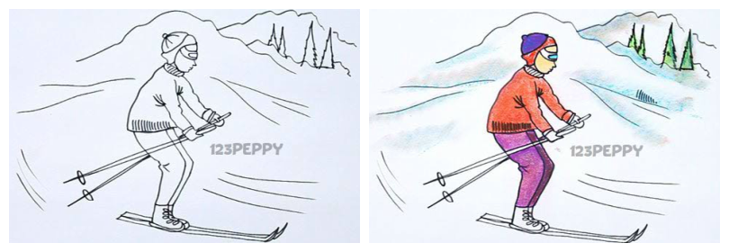 810x280 How To Draw A Skiing Man Xidasoft