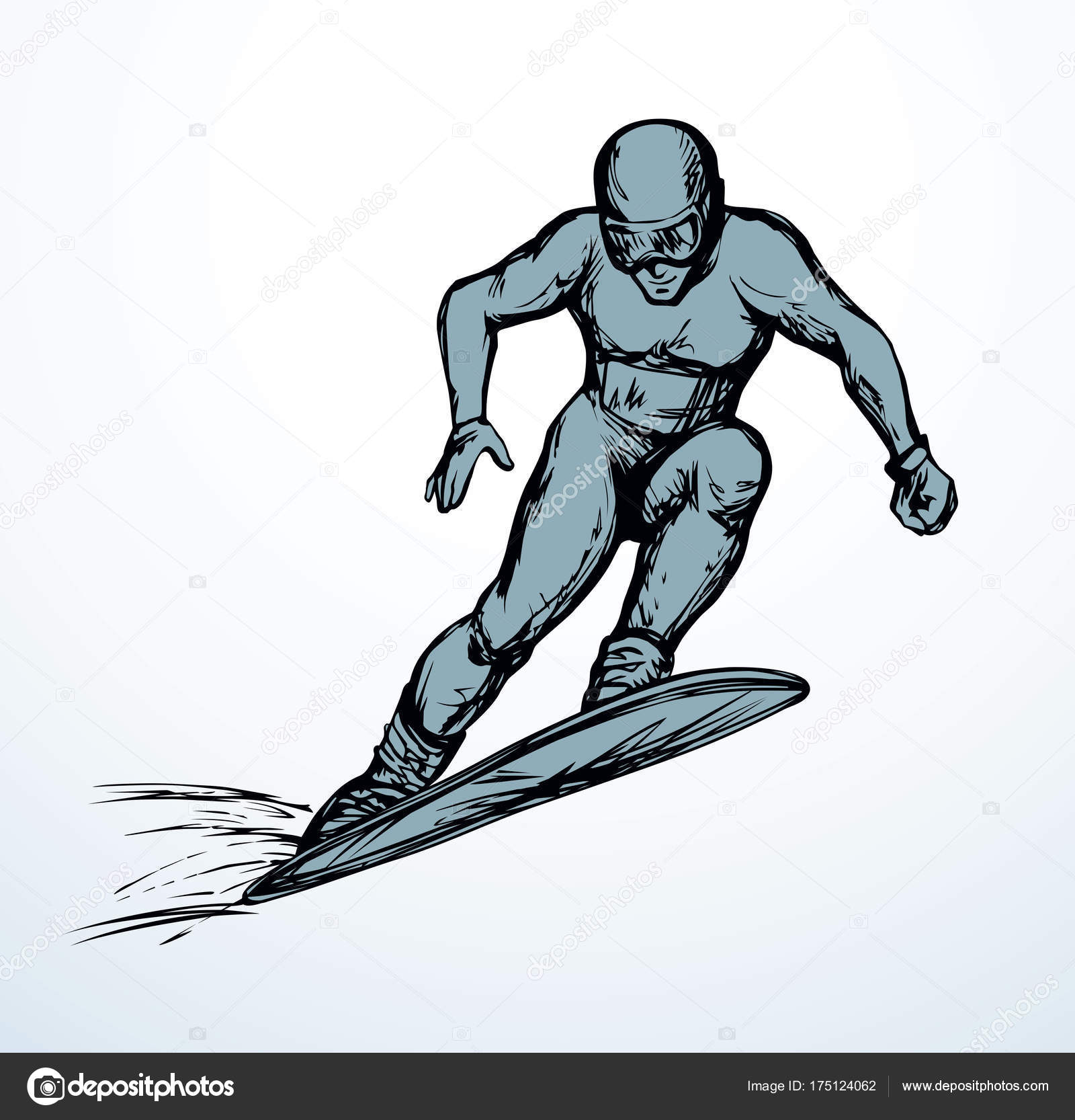 1600x1666 Skier. Vector Drawing Stock Vector Marinka