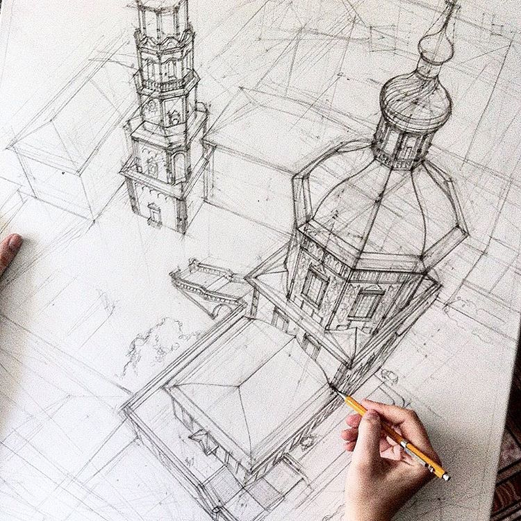 750x750 Freehand Architectural Sketches Demonstrate Immense Skill
