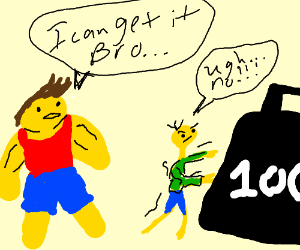 300x250 Skinny Person Has Delusions Of Being Strong