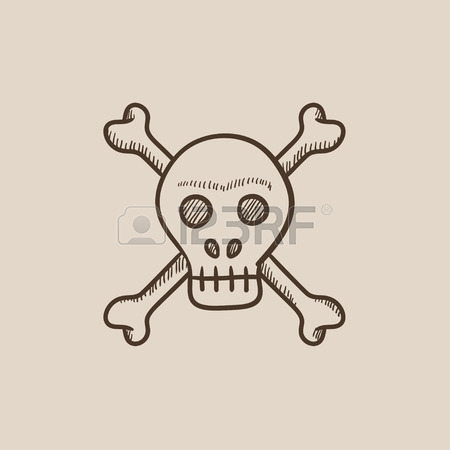 450x450 Skull And Cross Bones Vector Sketch Icon Isolated On Background