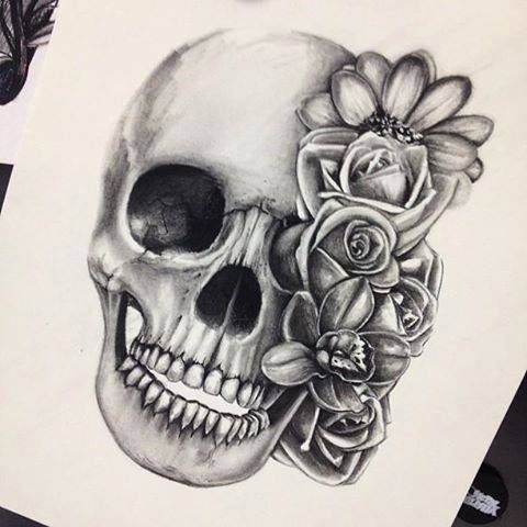 480x480 Pictures Of Skulls With Flowers Best 25 Skulls And Roses Ideas