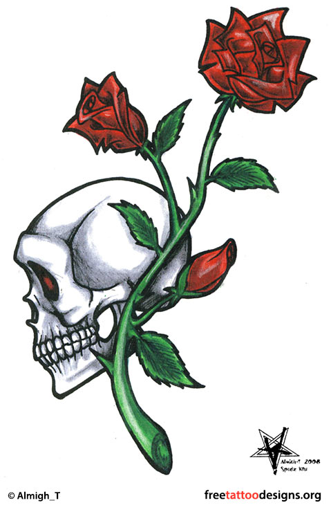 Skull And Rose Drawing Easy at GetDrawings | Free download