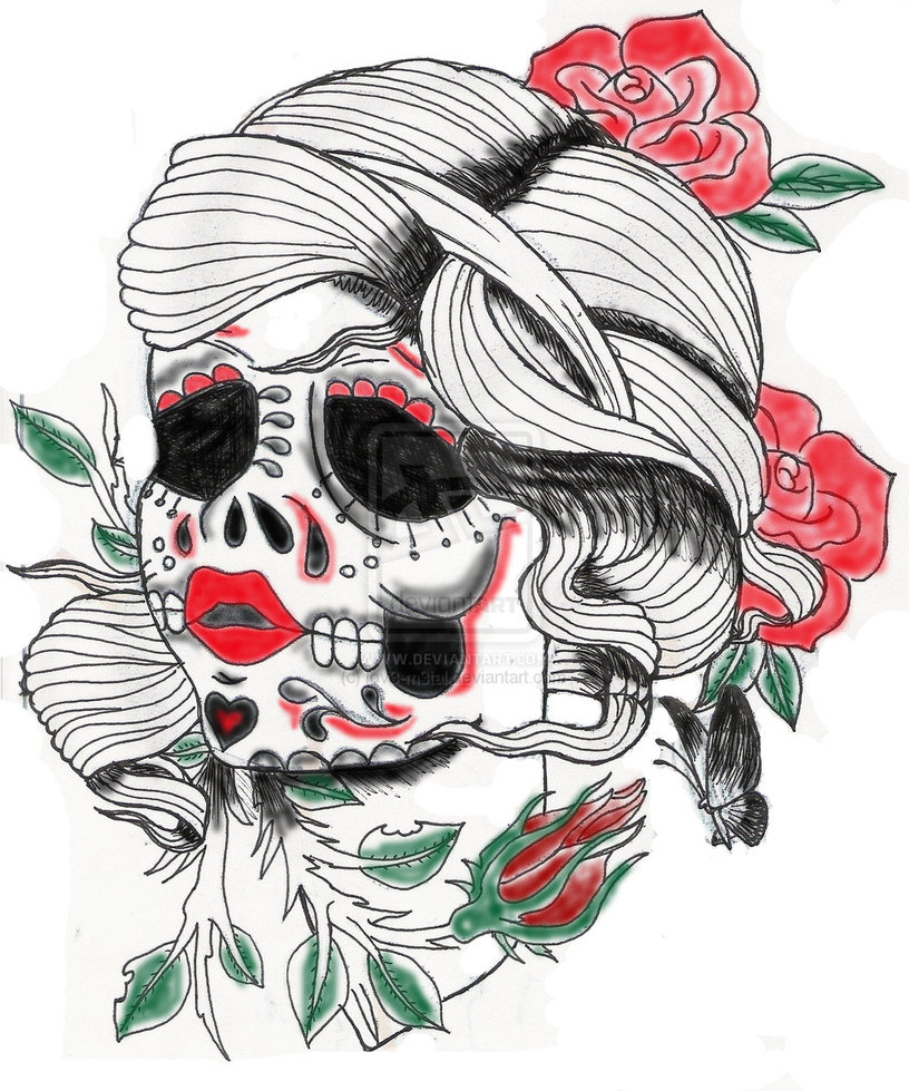 816x979 Sugar Design Skull Tattoosugar Design Skull Tattoo