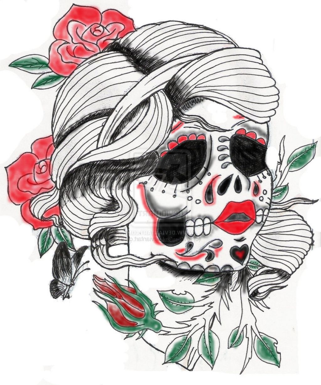 1024x1228 Sugar Skull Tattoo Design Drawing