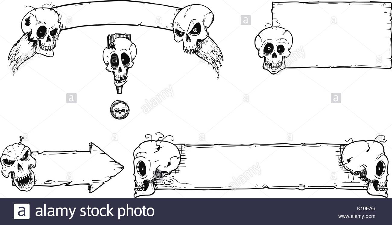 1300x747 Set Of Halloween Frames And Empty Signs With Hand Drawing Cartoon