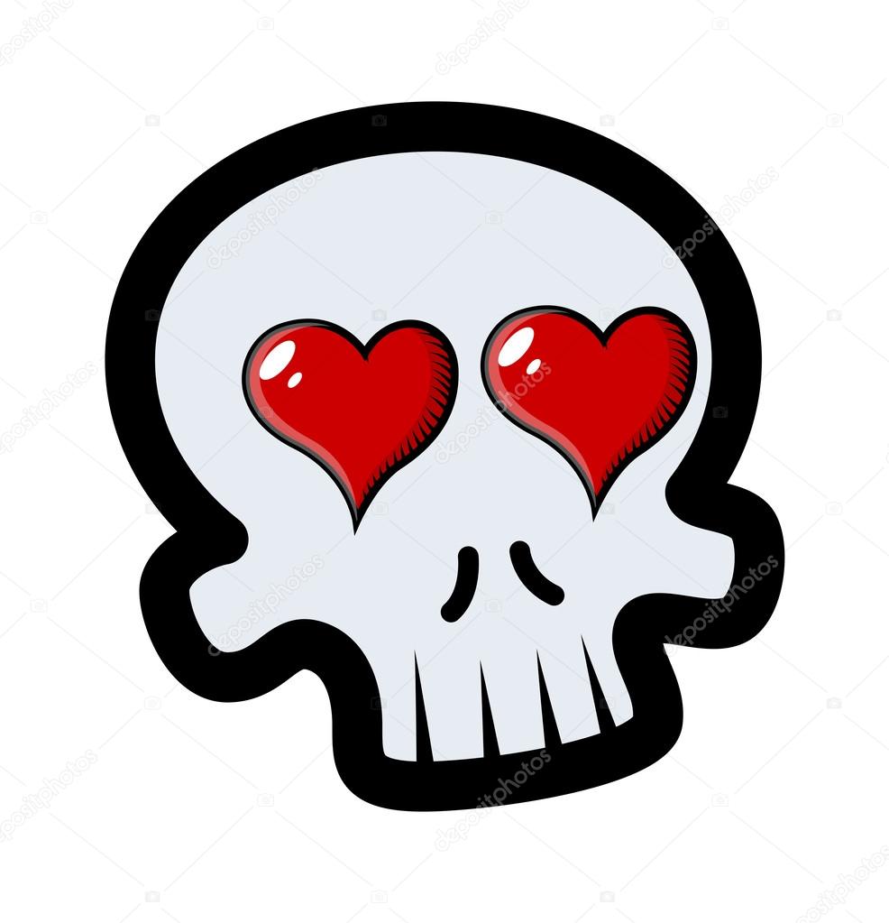 986x1023 Skull With Heart In Eyes