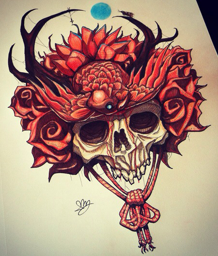 450x528 Skull Tattoo Design Idea Tattoo Design Ideas
