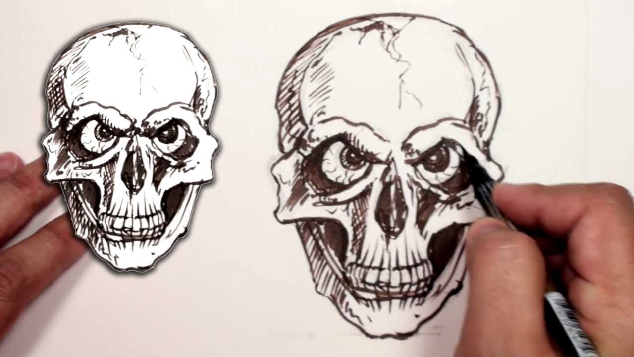 1280x720 How To Draw A Skull