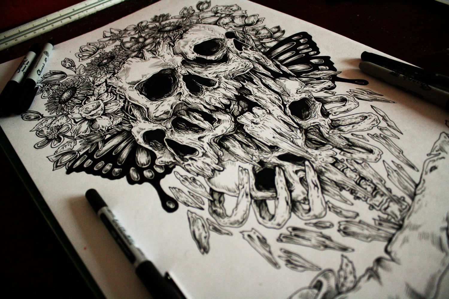 1500x1000 Skull Drawings By A Man Called E. G. The Freak Scene360