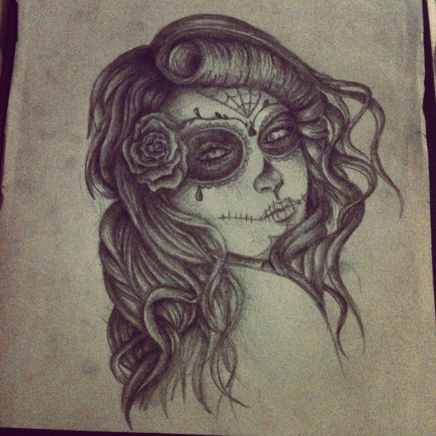 894x894 Sexy Sugar Skull Girl Drawing Sugar Skull Girl 3 By ~caitmarie X