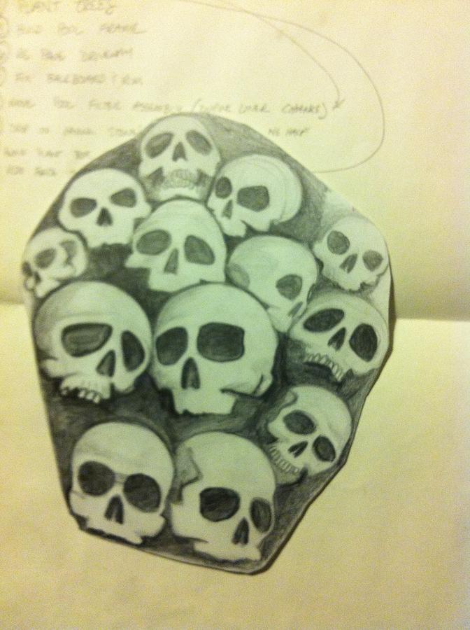 672x900 Skull Pile Forearm Drawing By J D