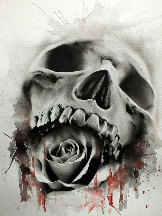 550x733 Glen Preece Skull Rose By Tokerone87