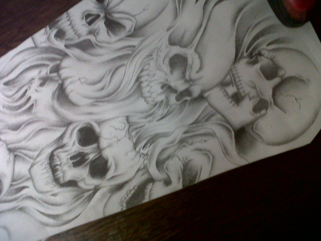 1032x774 Skull Sleeve Tattoo Design By Tattoosuzette