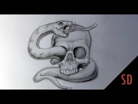 480x360 How To Draw Skull And Snake Tattoo