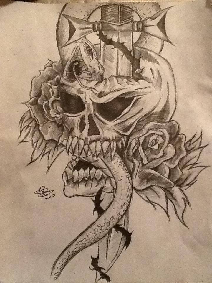 720x960 Skull And Snake Design By Deawnagailley
