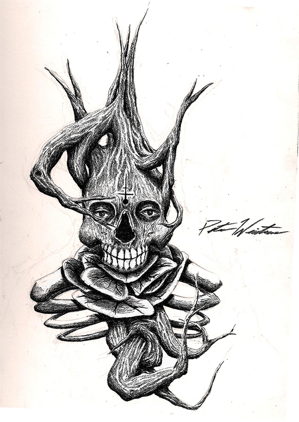 600x847 Tree Skull By Kingofnote