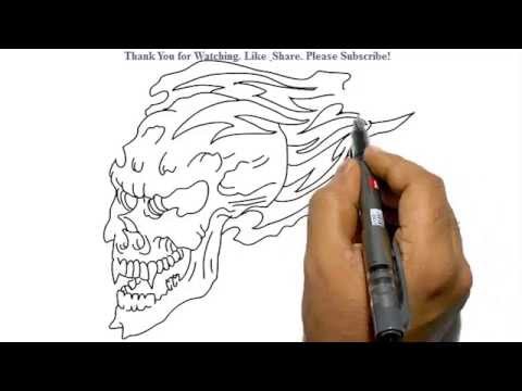 480x360 How To Draw A Skull In Flames