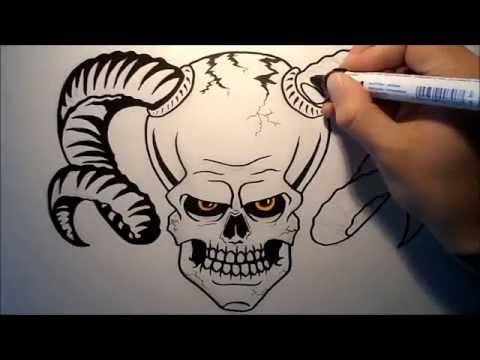480x360 How To Draw A Skull With Horns