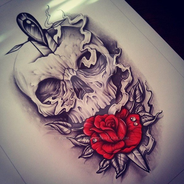 600x600 Skull Rose By Edwardmiller
